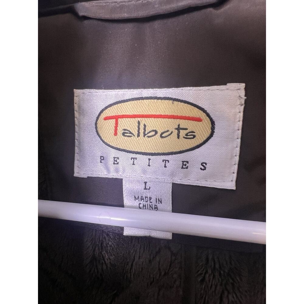 Talbots Womens Quilted Barn Jacket Petite Sz L Brown Snap Button - Picture 7 of 16